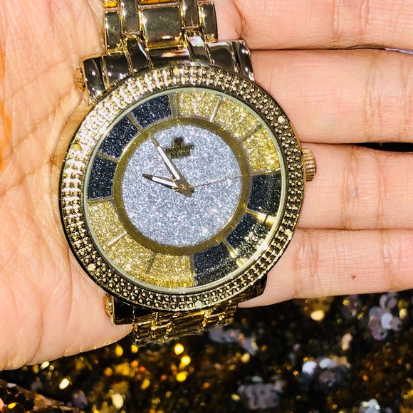 Real Diamond mens watch best gift for all occasions not CZ not fake huge sale! - Picture 5 of 7